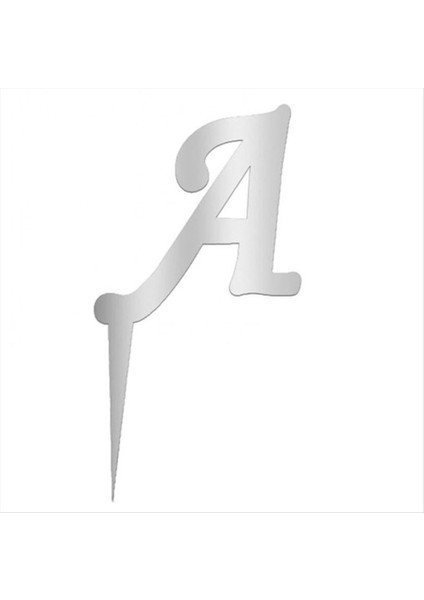 Resveq Gümüş Renkli Harf Pasta ve Kek Pleksi-A