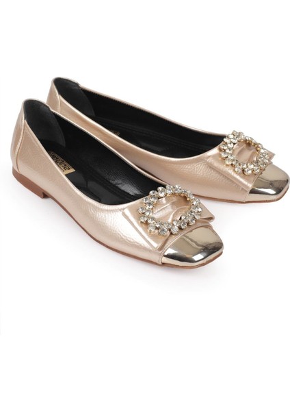 Kadın Taşlı Babet Suni Deri Düz Taban 38 Numaralı Şık Ayakkabı modelleri
