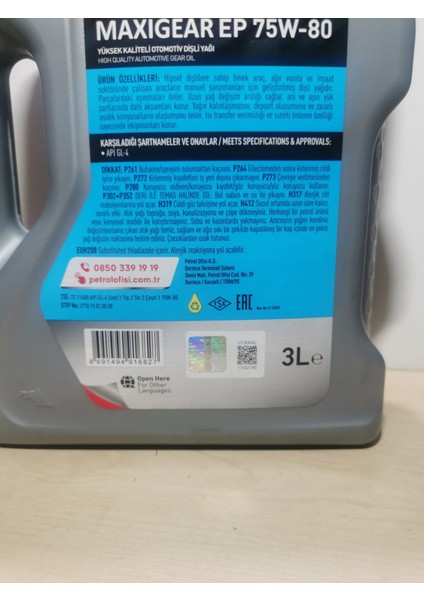Maxigear Ep 75W-80 3l fırsatları