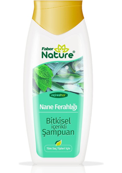 Faber Nature Refresh Hair Nane Ferahlığı - Bitkisel Esaslı Saç Şampuanı (400 ml Şişe)