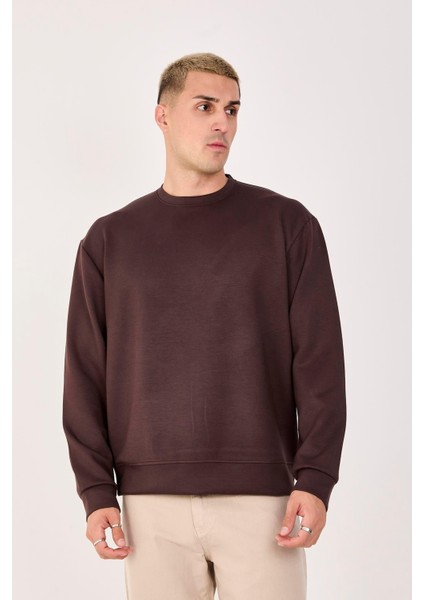 %100 Pamuk Erkek Sweatshirt Kalın Kumaş Uzun Kol