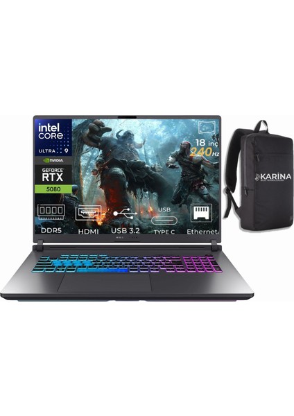 Rog Strix G18 Ultra 9 275HX G815LW-S9120W-22 48GB 2tb+2tb RTX5080 16GB W11HOME 18" 240Hz Wqxga Gaming Laptop ( Outlet )