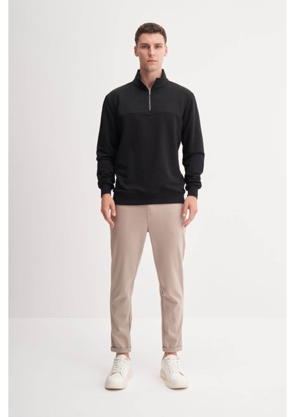 Siyah Erkek Sweatshirt 53415 modelleri