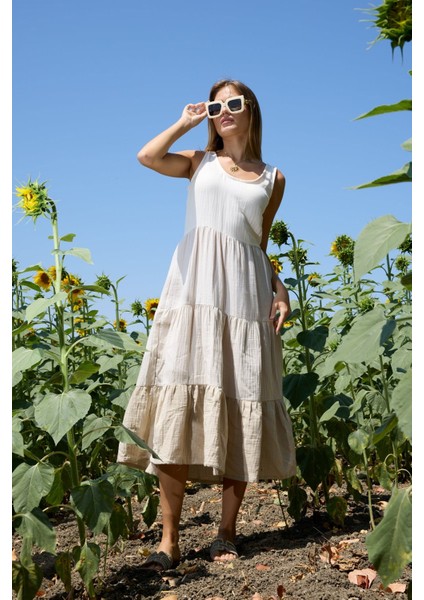 Gaia Katlı Müslin Elbise