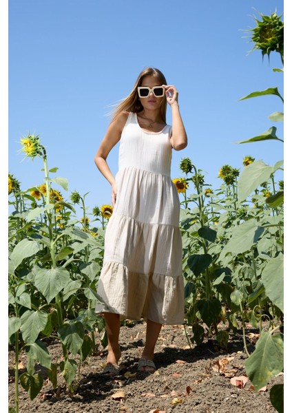 Gaia Katlı Müslin Elbise