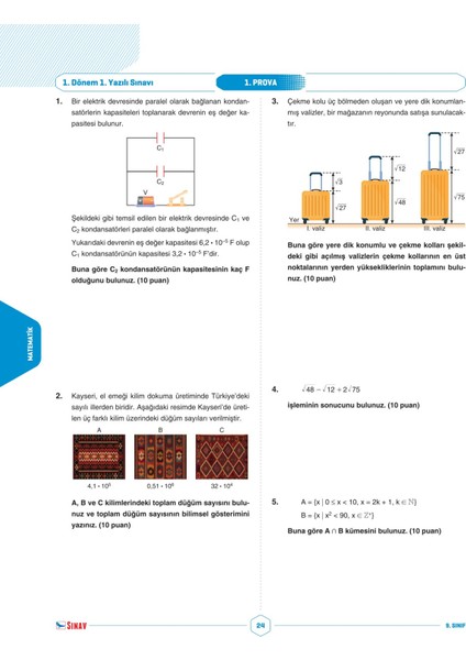 9. Sınıf Tüm Dersler 1. Dönem 1. Yazılı Kitabı fiyatları