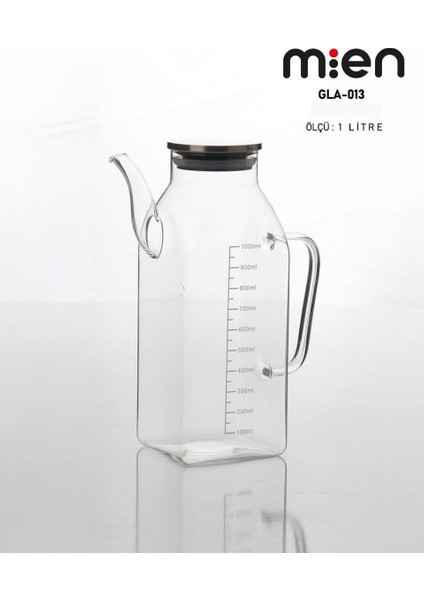 1 Lt Metal Kare Cam Yağdanlık