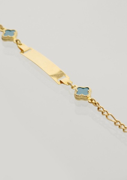 Yonca Altın Çocuk Künye Bileklik modelleri