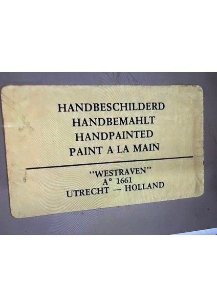 30 cm 16,5 cm Ölçülerinde Ahşap Çerçevesinde Hollanda El Boyama Porselen Tablo fırsatları