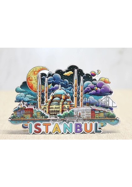 Ahşap Istanbul Temalı Magnet ALK4599 ( Lisinya )