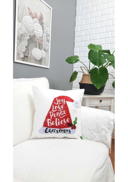 Yılbaşı Desen Kırlent Kılıfı