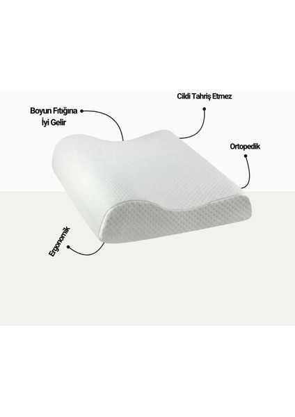 Ortopedik Visco Yastık Xl 37X57CM | Boyun Fıtığı, Boyun Düzleşmesi ve Boyun Ağrısı Için Destekli Yastık