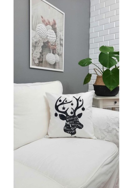 Yılbaşı Desen Kırlent Kılıfı