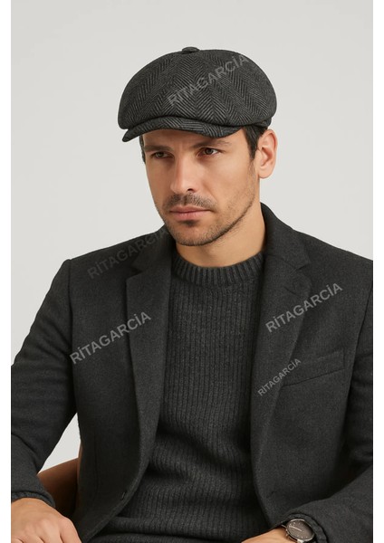 Erkek Kasket Peaky Blinders Kaşe Kumaş Şapka Kasket