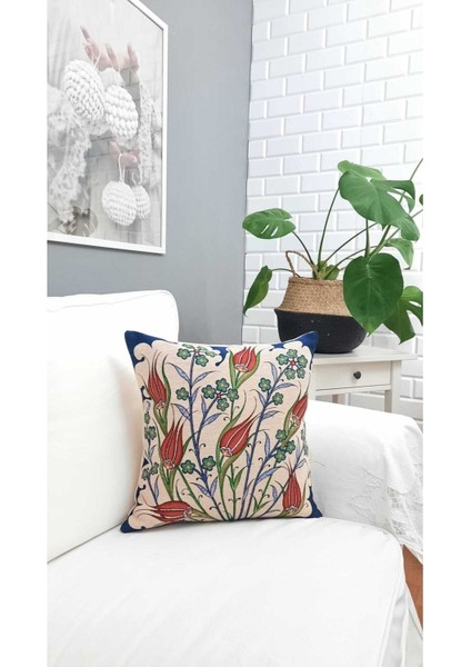 Goblen Kırmızı Lale Dokuma Kırlent Kılıf fiyatları