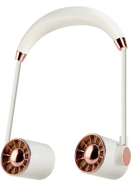 Boyunluk Fan Hava Soğutucu Vantilatör Boyuna Asmalı Şarjlı 3 Kademeli Mini Klima Beyaz - Lisinya