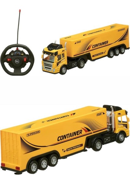 Uzaktan Kumandalı Sarı Tır ve Römork – 1:36 Ölçek (27 Mhz Direksiyon Kumandalı Rc Truck) modelleri