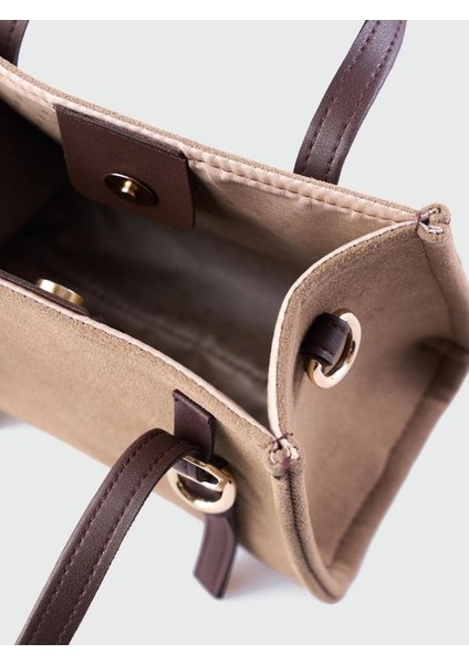 Elia Kemer Detaylı Süet Çapraz Çanta