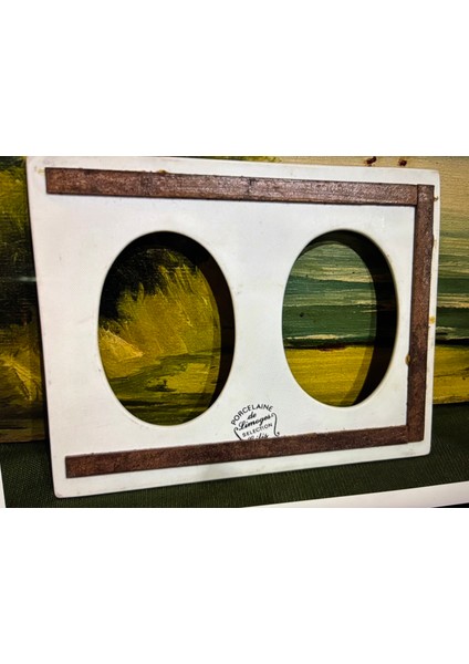 Limoges Rehausse Main El Boyama Porselen Resimlik - 18,5 cm 14,5 cm Ölçülerinde