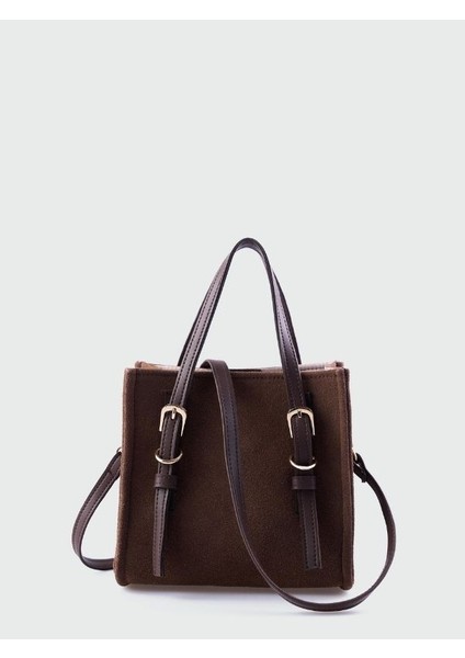 Elia Kemer Detaylı Süet Çapraz Çanta