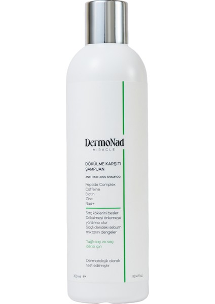 Saç Dökülmesine Karşıı Şampuan Yağlı Saçlar Için Nad+ , Peptide Complex , Zinc, Biotin, Caffeine