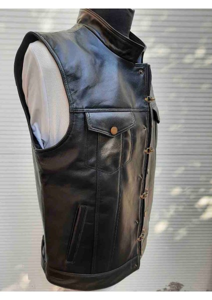 Hakiki Deri Motorcu Mtc Deri Yelek modelleri