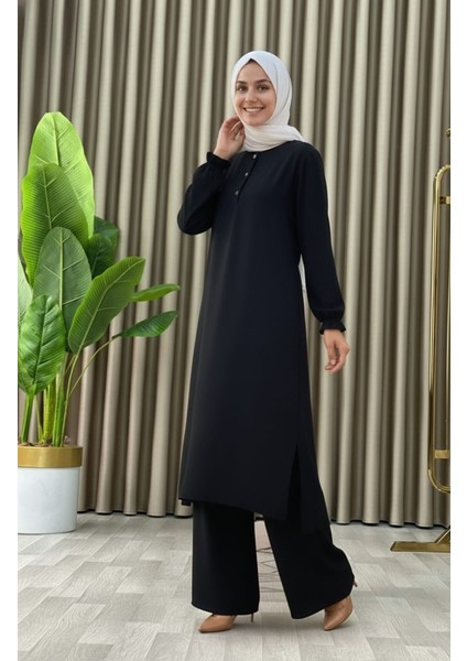 Tesettür Ikili Takım Uzun Tunik Bol Paça Pantolon fiyatları