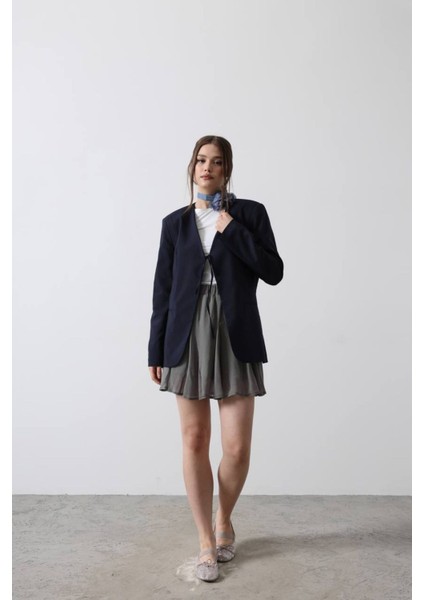 Kadın Önü Bağlamalı Ceket Lacivert modelleri