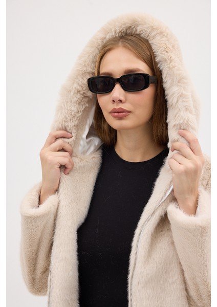 Premium Mink Kapşonlu Ceket