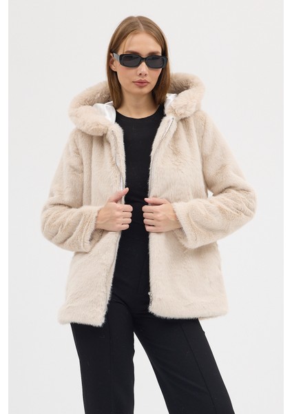 Premium Mink Kapşonlu Ceket