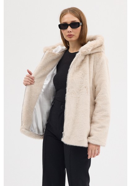 Premium Mink Kapşonlu Ceket