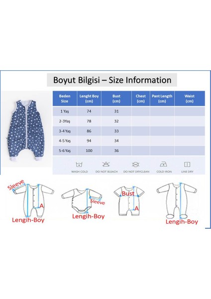 Premium Kalite 2,5 Tog 100% Pamuk Penye Astarlı Kız -Erkek Çocuk Uyku Tulumu indirimleri
