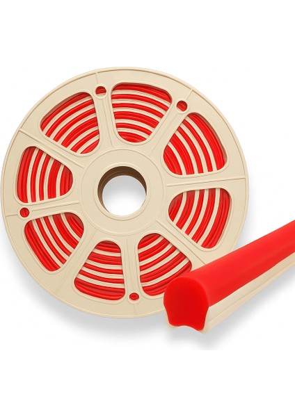 Kırmızı 6mm Ikinci Nesil Silikon Neon LED Kılıf Şerit 5 Metre Difüzör Tüp (Led Hariç) modelleri