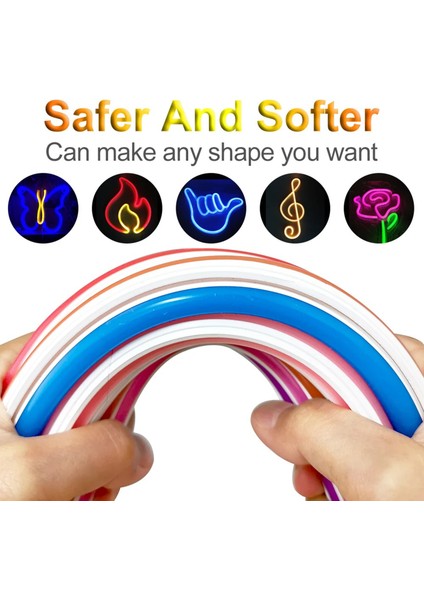 Kırmızı 6mm Ikinci Nesil Silikon Neon LED Kılıf Şerit 5 Metre Difüzör Tüp (Led Hariç)