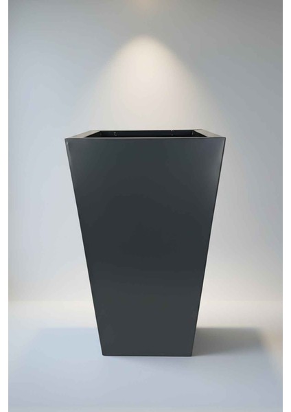 Zenith 60 cm Dikey Metal Antrasit Saksı - İç ve Dış Mekan Modern Dekoratif Saksılık (60x35/25 cm)