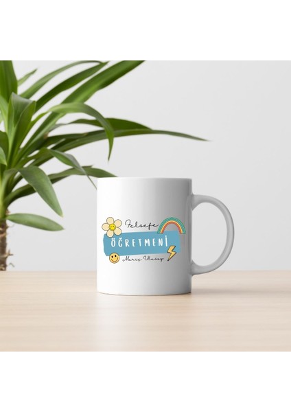 Felsefe Öğretmenine Özel Kupa Bardak – Renkli Tasarımlı Hediyelik Öğretmenler Günü Kupası