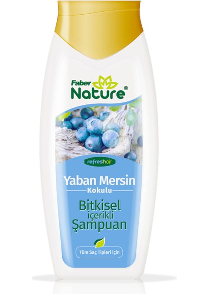 Faber Nature Refresh Hair Yaban Mersinli - Bitkisel Esaslı Saç Şampuanı (400 ml Şişe)