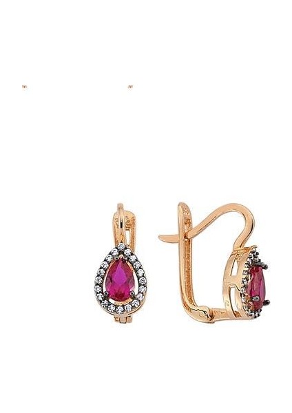 Yakut Görünümlü Altın Küpe fiyatları