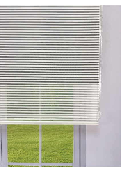 Luna Serisi Beyaz Tül Siyah Stor Perde Işık Kontrollü, Çift Mekanizmalı, Kolay Montaj fiyatları