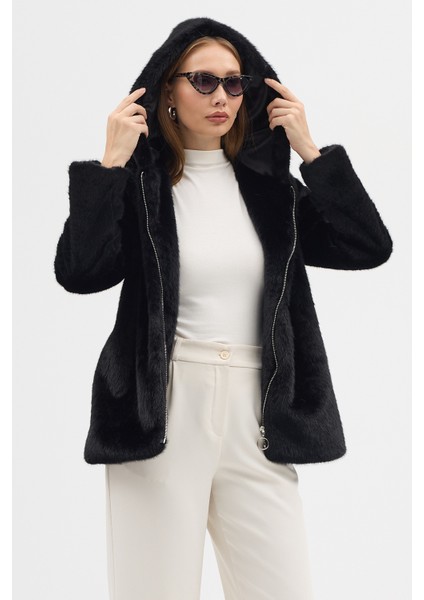 Premium Mink Kapşonlu Ceket