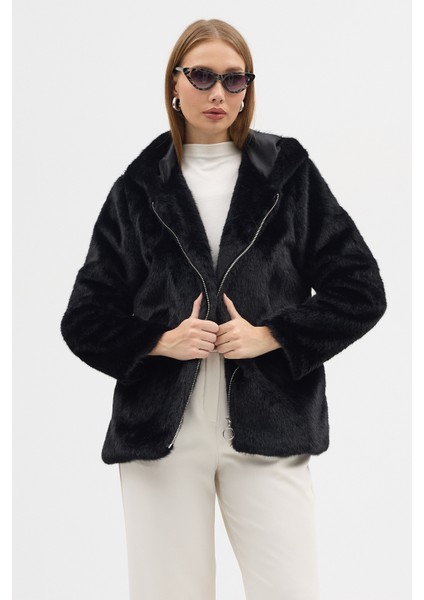 Premium Mink Kapşonlu Ceket