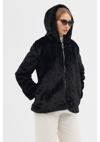 Premium Mink Kapşonlu Ceket
