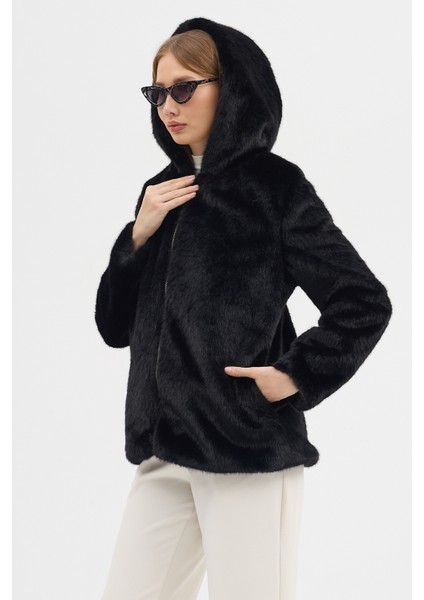 Premium Mink Kapşonlu Ceket