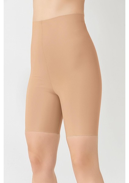 Kadın Ten Renk Yüksek Bel Kısa Paçalı Korse – Vücut Şekillendirici C0T1N15