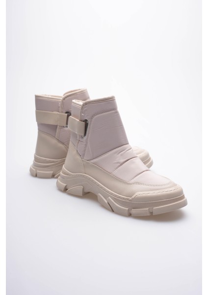 Kadın Deri Bot Paraşütlü Cırtlı Bej Norea