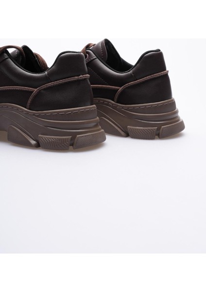 Kadın Deri Sneaker Bağcıklı Spor Ayakkabı Kahve Mareo modelleri
