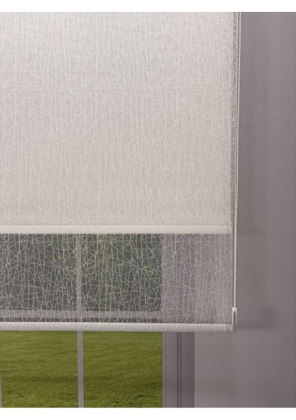 Olympos Serisi – Kırçıl Desenli Çift Mekanizmalı Beyaz Tül Beyaz Stor Perde fiyatları