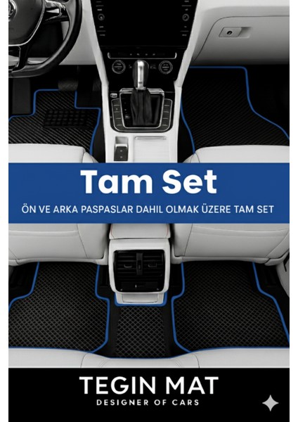 Toyota Rav4 2000-2005 Aracınıza Özel Eva Paspas Siyah Mavi | Kaymaz ve Yıkanabilir Oto Paspas fiyatları