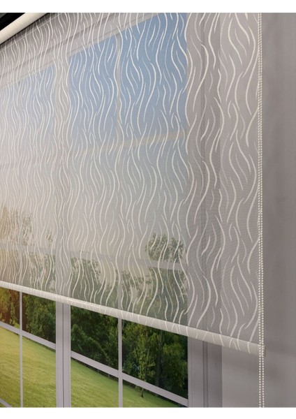 Eva Serisi – Su Yolu Desenli Çift Mekanizmalı Siyah Perde modelleri