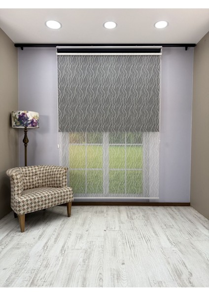 Eva Serisi – Su Yolu Desenli Çift Mekanizmalı Siyah Perde fırsatları